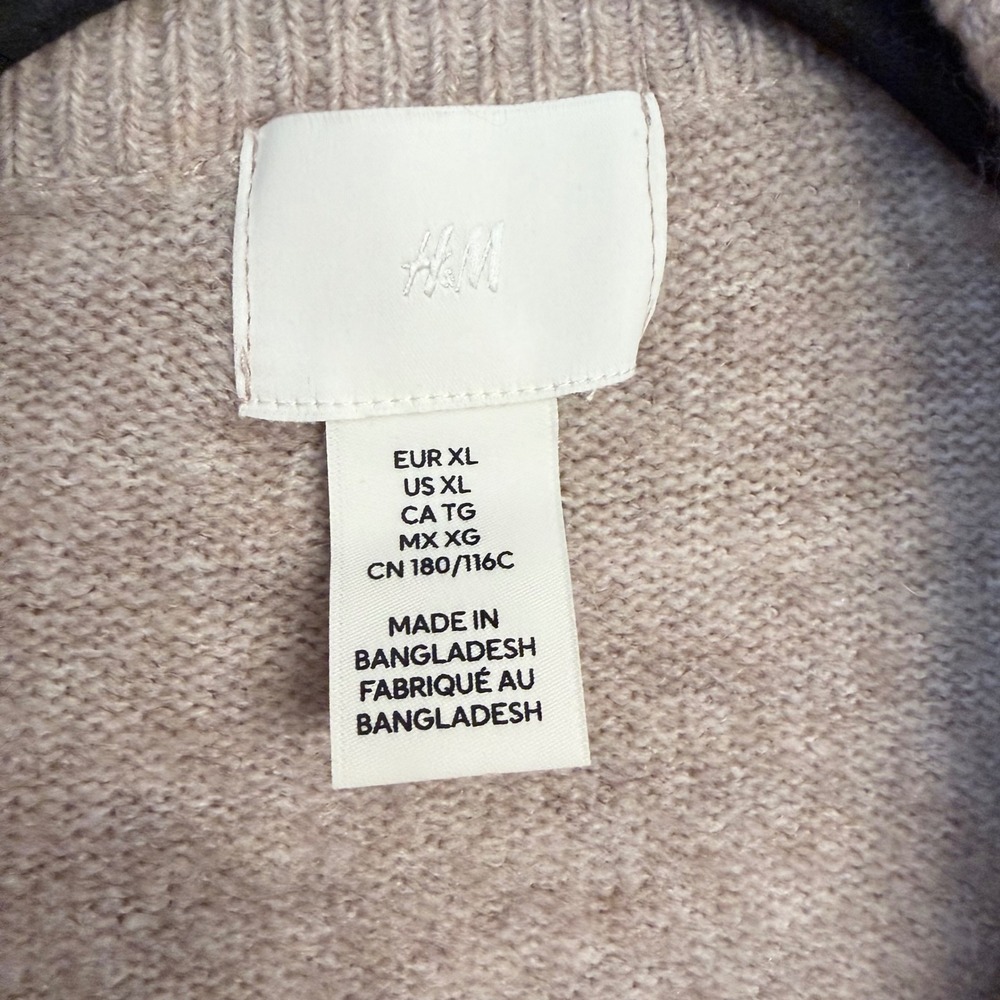 HM Womens XL Beige Open Front Cardigan Sweater Long Sleeve Knit 0863595 8 - Picture 4 of 6